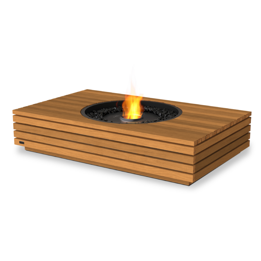 EcoSmart Fire - Martini 50 teak houten vuurtafel op bio ethanol