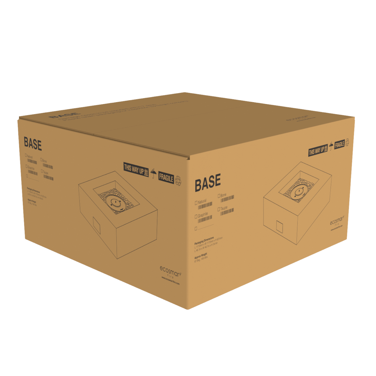 Verpakking EcoSmart Fire - Base 40 beton vuurtafel in de doos