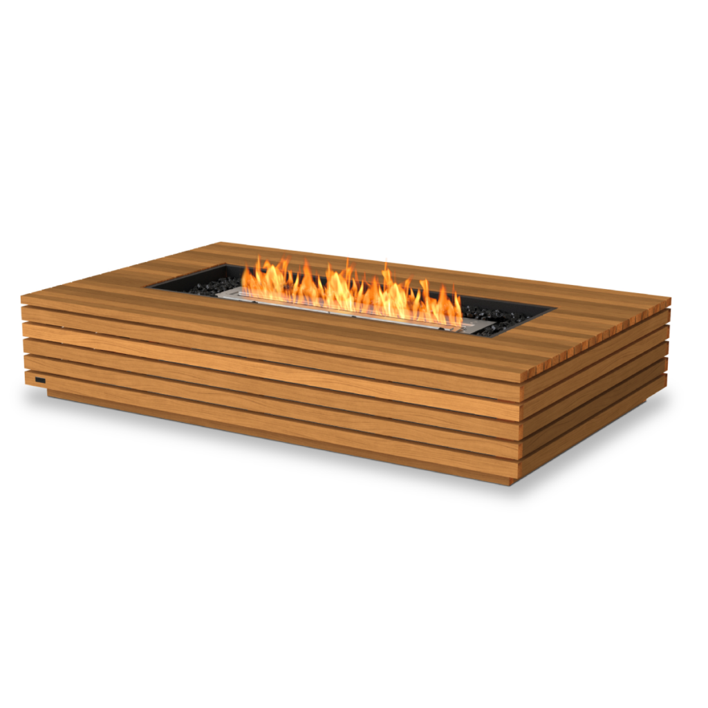 EcoSmart Fire - Wharf 65 teak vuurtafel bio ethanol