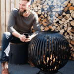 Vuurkorf Vuurbal Strepen Zwart - Esschert Design - Afbeelding 2