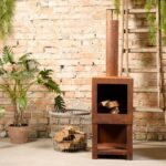 Buitenkachel met houtopslag roest - Esschert Design - Afbeelding 2