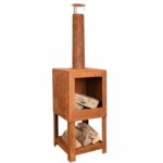 Buitenkachel met houtopslag roest - Esschert Design - Afbeelding 5