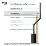 VIK - Kachelpijp 40 cm - zwart - Afbeelding 2