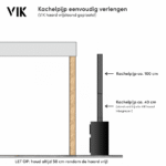 VIK - Kachelpijp 40 cm - zwart - Afbeelding 3